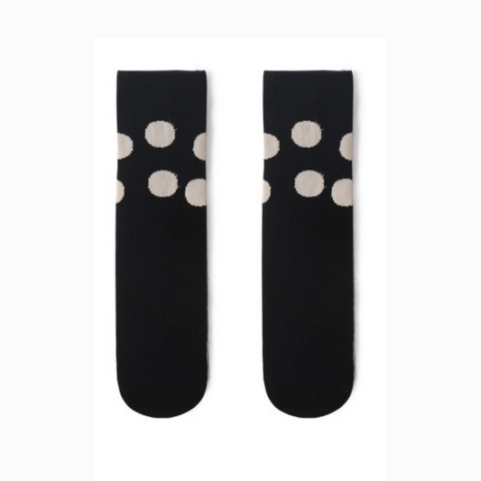 Heelless Socks - Black with Dots