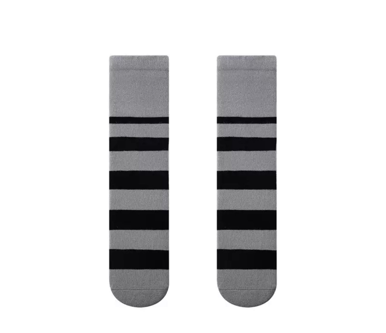Heelless Socks- Black Stripes